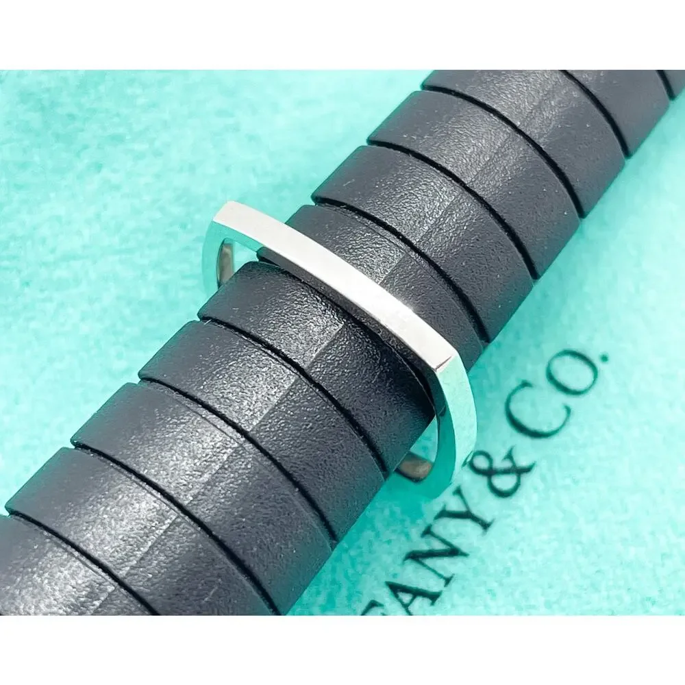 Tiffany & Co. Frank Gehry Torque Square Narrow Ring Sterling Silver Size 4